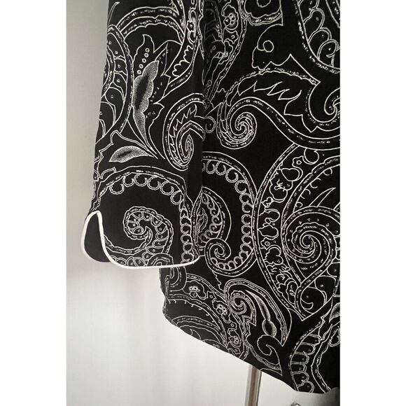 ALEX EVENINGS 2PC JACKET And TANK SET Sz M BLACK WHITE SILVER Cocktail Party - Picture 5 of 11